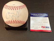 COLE HAMELS SIGNED BASEBALL PSA CERT #G35223