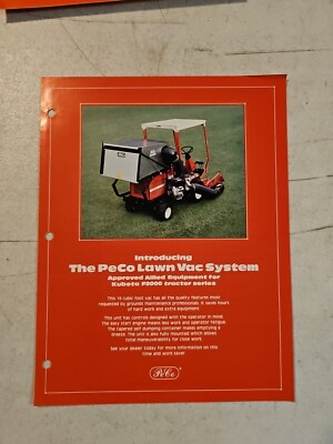 Vintage 1987 Peco Lawn Vac System Sales Brochure Spec Sheet 