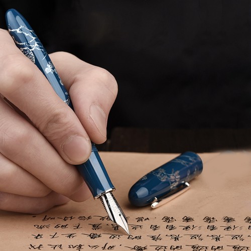 Penna stilografica Hongdian N23 Rbbit anno penna in metallo EF/lama M pennino convertitore penne - Foto 9 di 20