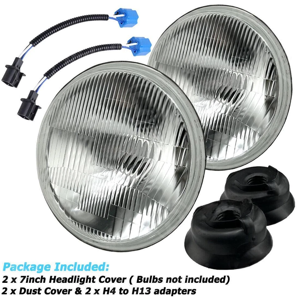 Par de faros LED redondos de vidrio de 7 pulgadas para Jeep Wrangler LJ TJ CJ JK Halo S++ Foto 2 de 4