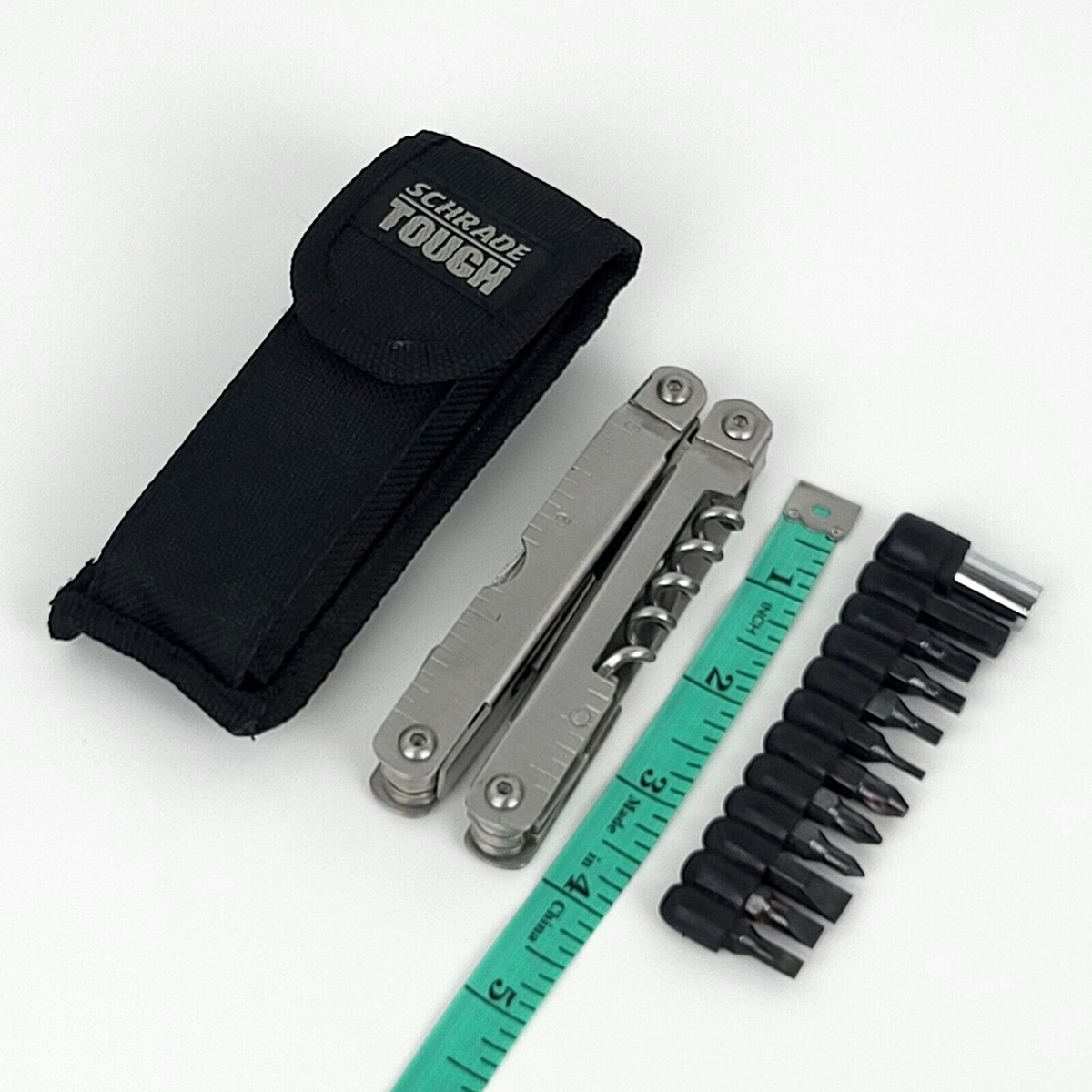 Vtg Schrade - 11 in 1 Needle Nose Plier Multitool Knife & 11 Bits