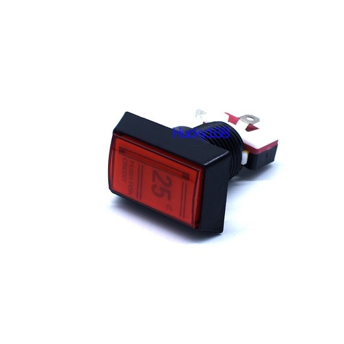 25 Cent Push for Credit Arcade LED Button Push Red Rectangle DIY Machine 12V New - Picture 8 of 10