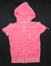 Girls JUICY COUTURE pink terry hooded zip up shirt top Size 7
