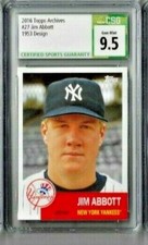 2016 Topps Archives Jim Abbott 1953 Design CSG 9.5