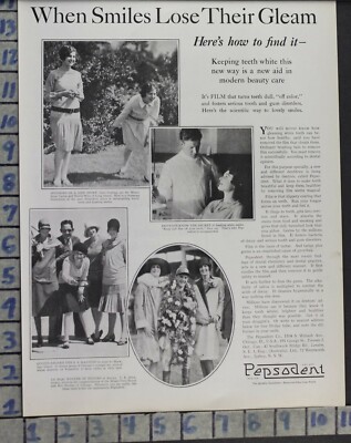 1928 S.S MANITOU JOCKEY DENTIST HYGIENIST TEETH HEALTH VINTAGE ART AD  CF72