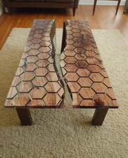 Custom Clear Epoxy Resin Dining, Handmade Center, Coffee, Flower & End Table Top