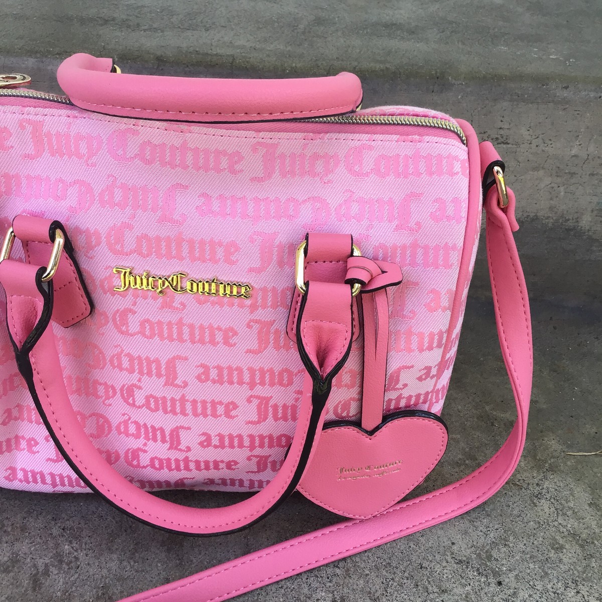 Juicy Couture Pink Monogram Speedy Handbag Double Satchel