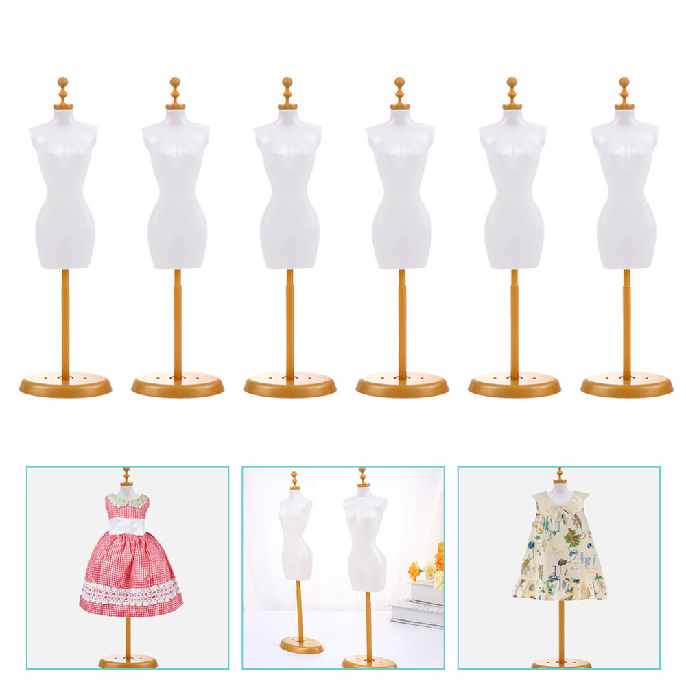 6pcs White Mini Mannequin Dress Form Display Stand eBay