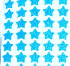 Blue Glitter Star Stickers - 1/4" to 3 inch
