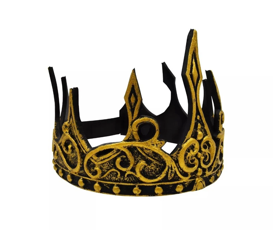 Renaissance Medieval Ancient Gold King Foam Crown Hat Costume Adult, One Size. - Image 2 of 4