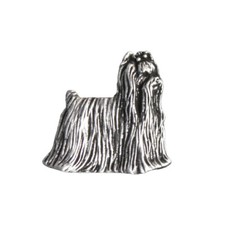 Yorkshire Terrier  - Versilberte Hundebrosche, elegante Anstecknadel, Jackenreve