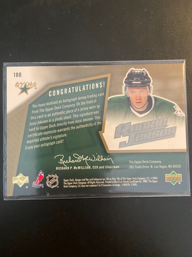 2005-06 SPx Rookie Jersey Auto /1499 Jussi Jokinen Dallas Stars - Bild 2 von 2