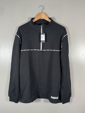 Mens Rascal Casual Black Pullover Half Zip Size XL