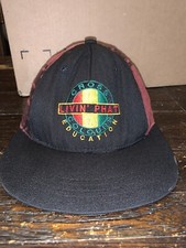 Cross Colours Livin’ Phat Education Flannel Snapback Cap Hat Made In USA Hip Hop