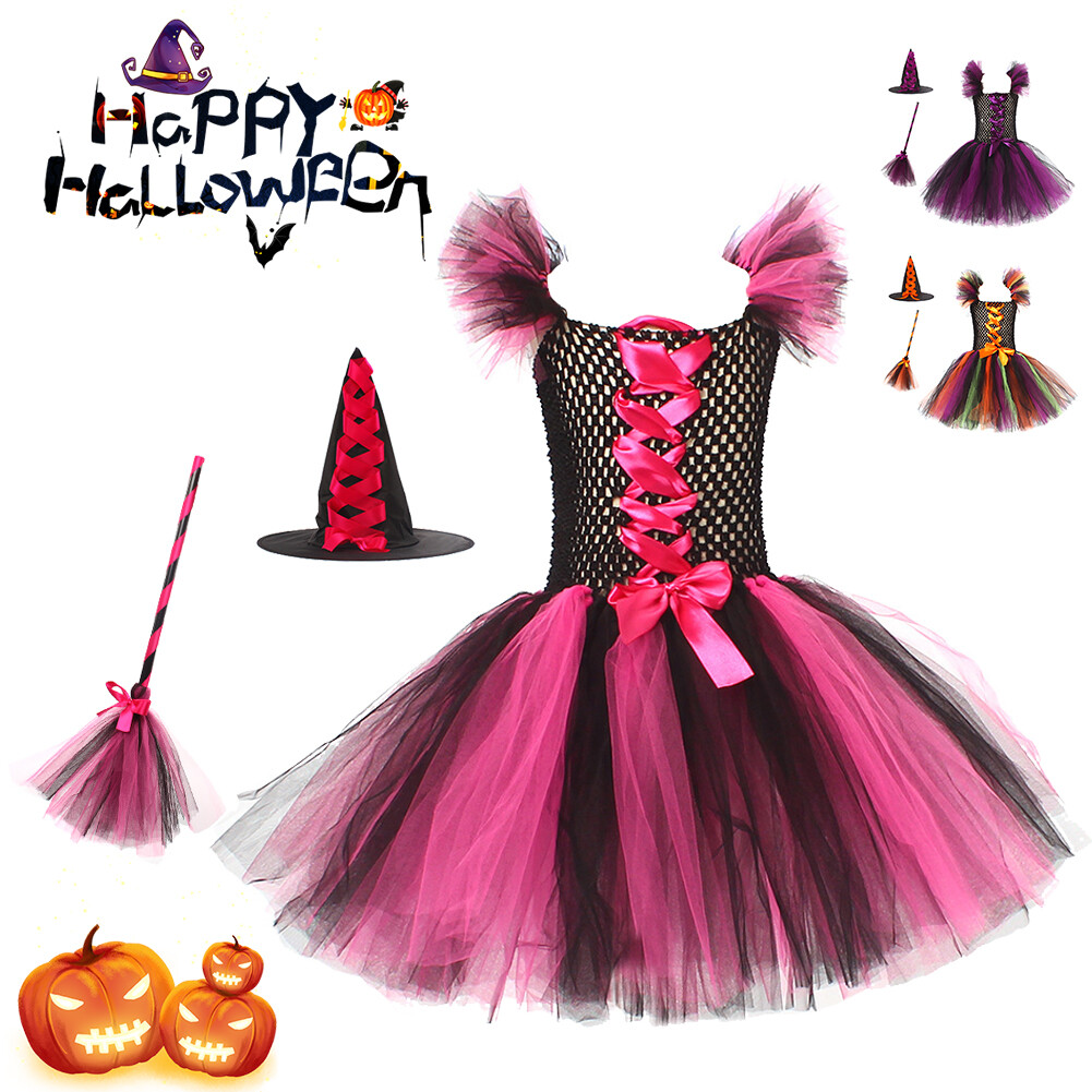Vintage Witch Costume Girls Orange Dress Vintage Witch Costume Girls Orange Dress