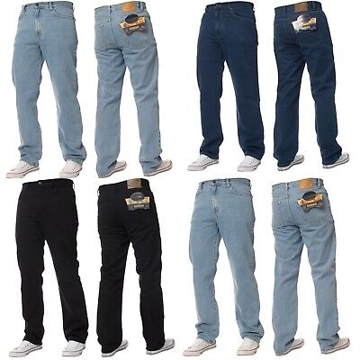 New Mens Straight Leg Basic Heavy Work Jeans Denim Pants All Waist Big Sizes