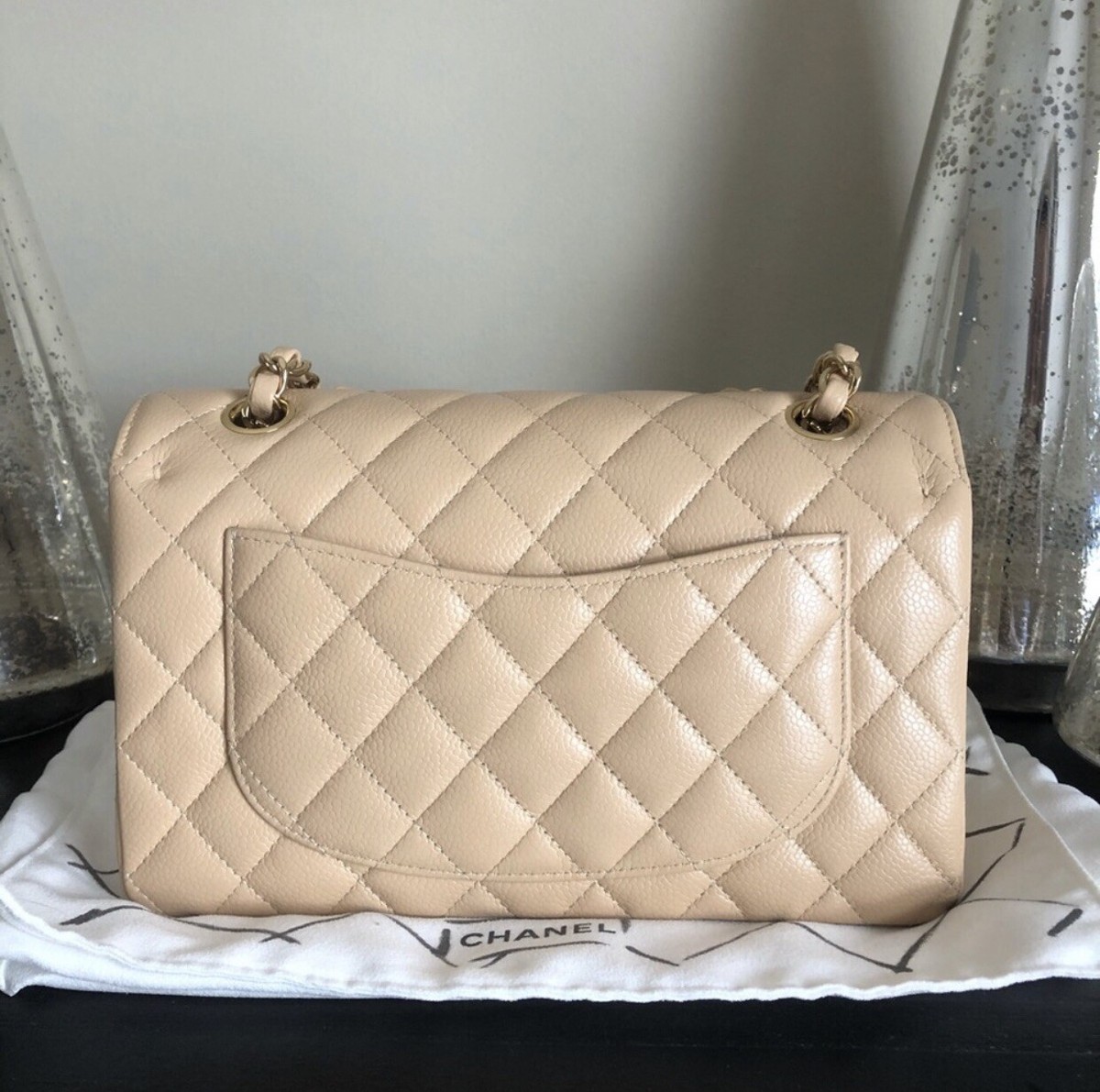 Chanel Beige Clair Small Caviar Classic Double Flap with Gold