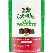Greenies Pill Pockets For Dogs Hickory Smoke Large, Capsule Size Soft Dog Treats