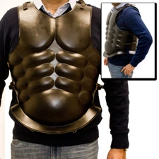 FULL SIZE WEARABLE ARMOR TROJAN BLACK TONE ROMAN BREASTPLATE CUIRASS NEW