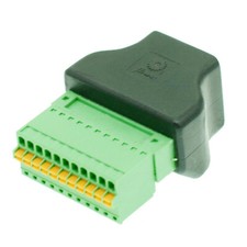 RJ50 Female to 11 Pin Spring Terminal Adapter Connector Splitter R232 CCTV DVR