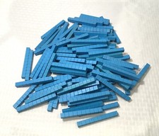 MATH MANIPULATIVES LOT OF 103 BASE 10 COUNTING RODS - BLUE PLASTIC STICKS