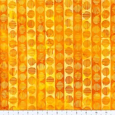 1 Yard Cut of Lunn Fabric Pos/Neg Circle Batik Hand Dyed Cotton 2046 Daffodil