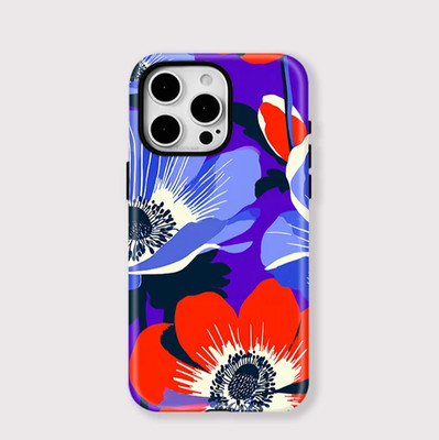 Bold Red Poppy Floral Case iPhone 17 16 15 14 13 12 11 Pro Max