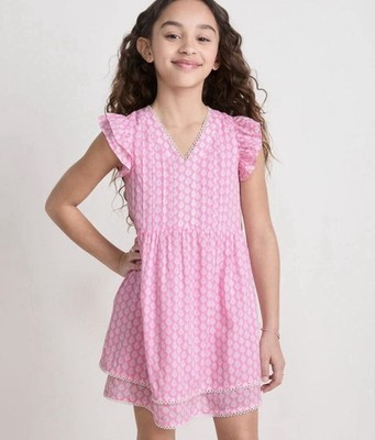 Vineyard Vines Girls' Nora Pintuck Dress Puritan Cape Cod Size S 8-10 EUC