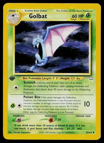 Golbat 29/64 Neo Revelation 1st Edition Uncommon Pokemon Card