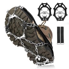 Crampons 19 Stainless Steel Spikes Ice Cleats for Shoes and Boots,Snow X-Large