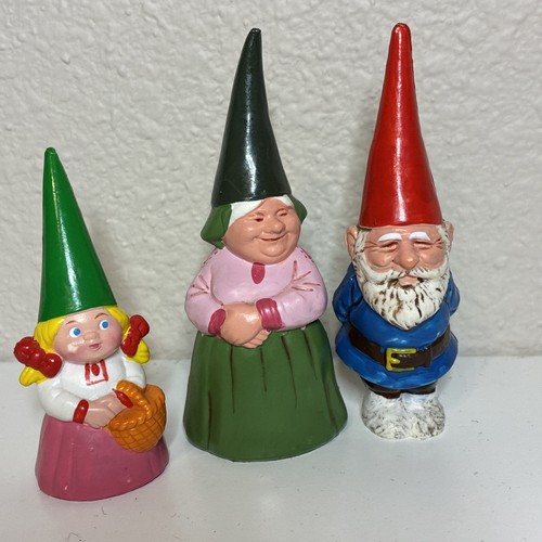 1980 World of David Gnome Vintage PVC Figure Unieboek Toys Lot of 3