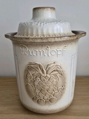 Vintage German Rumtopf Keramik Topf groß West Germany 829-28 Deckel