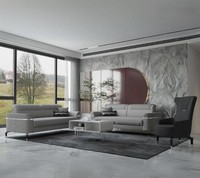 Sofa Garnitur Zweisitzer Sessel Sofas Stoffsofa Couch Polstersofa Grau