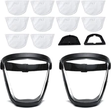 2-Pack Plastic Face Shields for Full Safety Protection at Uni
