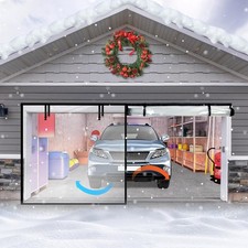 Garage Insulated Door Curtain Transparent Magnetic Screen Windproof 
