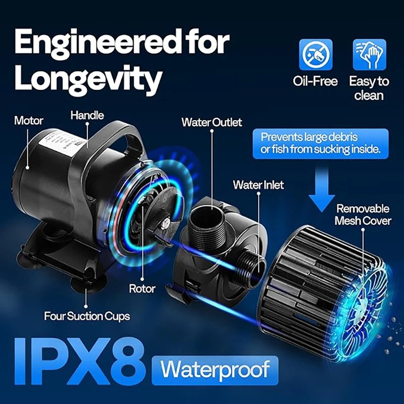 Bomba de agua eléctrica sumergible para estanque Koi piscina cascada fuentes pecera Foto 4 de 4