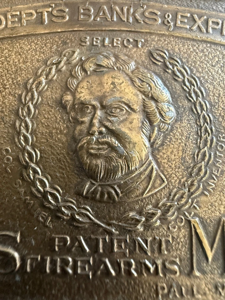 vtg COLT'S REVOLVERS FIREARMS BELT BUCKLE POLICE DEPTS BANKS EXPRESS B-156 colt - Image 2 of 4