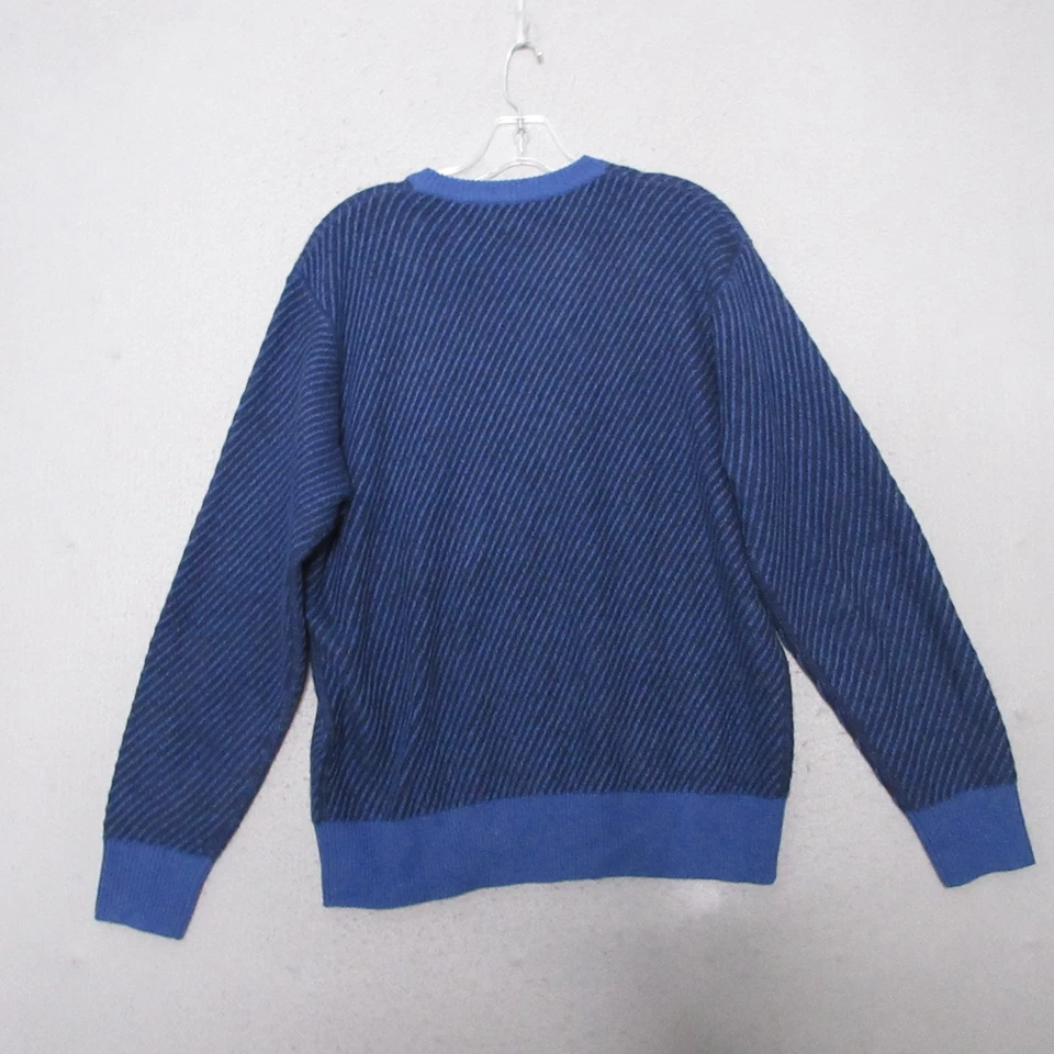 Vintage Neiman Marcus Cashmere Sweater Men Small Blue Stripe Preppy Academia - Image 2 of 4