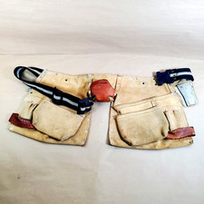 Vintage Craftsman Leather Suede Tool Belt 937723 Carpenter Pouch Work Apron