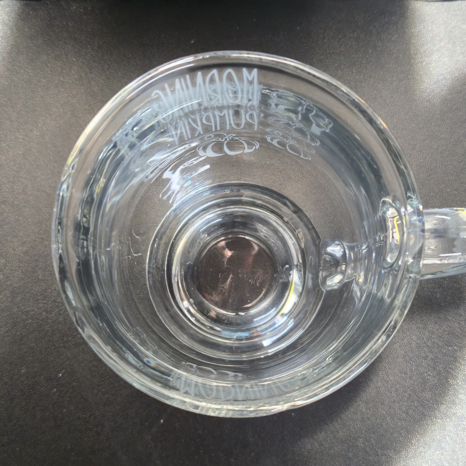 "Morning Pumpkin" Fall Themed Clear Glass Coffee/Tea Mug image 4