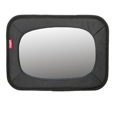 Nuby Shatterproof Rear Facing Backseat Baby Mirror, Black Opened box