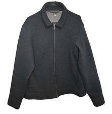 Banana Republic Y2K Full Zip Jacket Sweatshirt Gray Men’s XL Minimalist Pockets