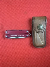 Retired RED Leatherman Squirt PS4 Multi-Tool + New Heritage Pouch, great EDC!