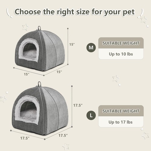 Cat Beds Cave-Cat Beds for Indoor Cats,Kittens and Small Pets,Soft and Warm C... - Imagen 5 de 6