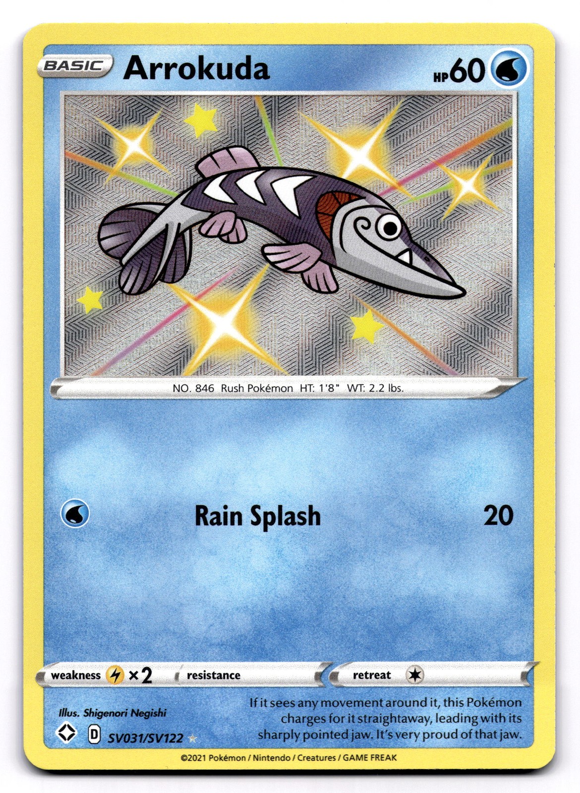 Arrokuda SV031/SV122 Shiny Holo Rare Pokemon TCG Shining Fates: Shiny Vault LP