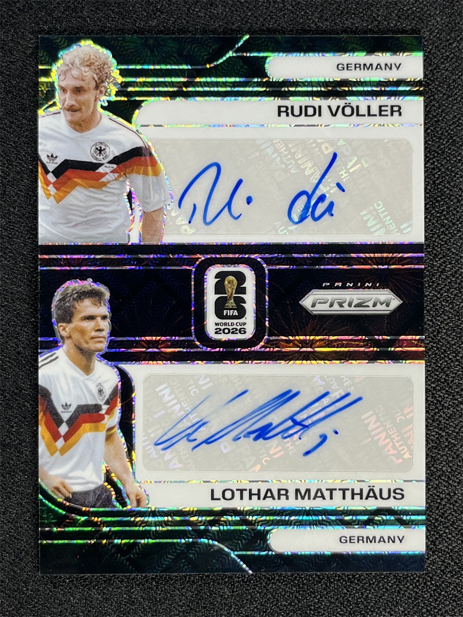 1/1 One Of One ! 2026 Prizm Rudi Voller/Lothar Matthaus Black Lattice Dual Auto