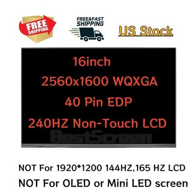 240hz Panel For Lenovo Legion Slim 7 16IRH8 82Y3 2560x1600 QHD 40Pin LCD Screen
