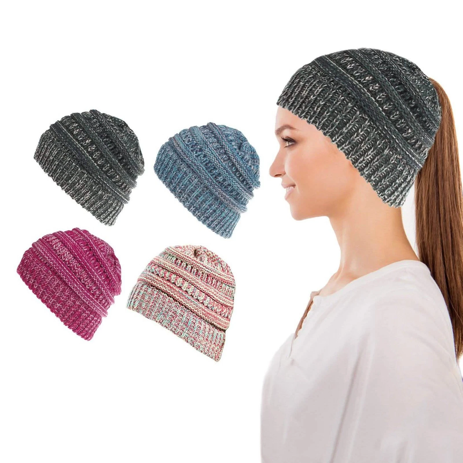 Women's Fun Warm Winter Ponytail Beanie Hat Cap
Opens in a new window or tab