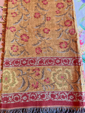 Decke &Uuml;berwurf 160x160 + Kissen Art Gobelin Provence orange rot gelb wie neu