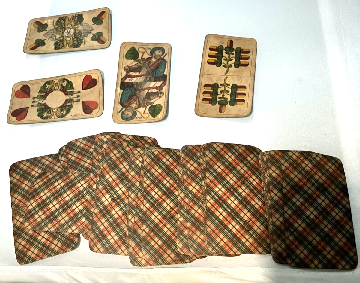 HIGHGRADE Rare Historic 28 Card Deck Antique Playing Cards | eBay
